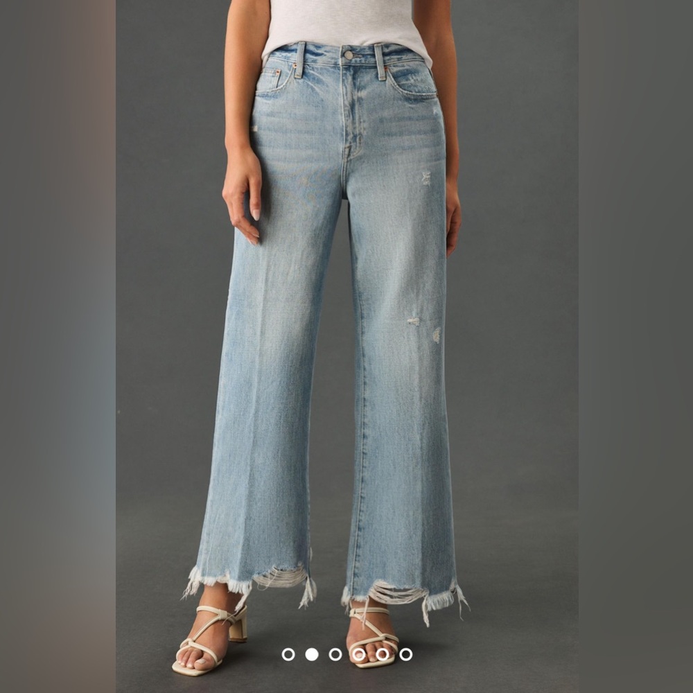 Pistola Loretta Raw-Hem High-Rise Wide-Leg Jeans